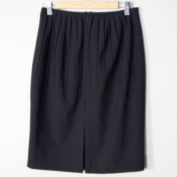 Calvin Klein Black Pleated Skirt Size 6 Tailored Workwear Office Siren - Picture 2 of 8